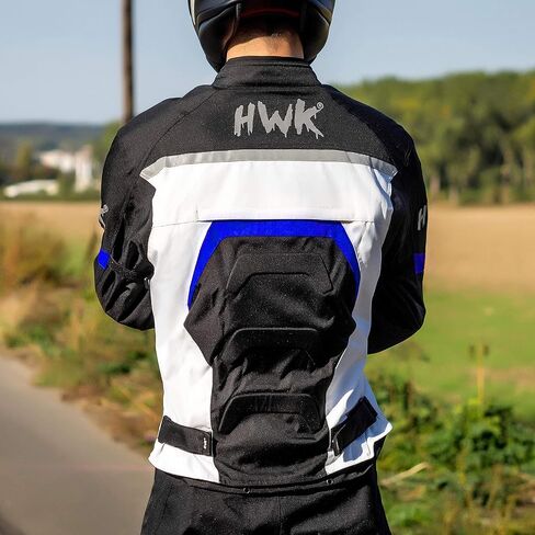 HWK Spyder Motorcycle Jacket for Men with Weather Resistant Cordura Textile Fabric for Enduro Motocross Motorbike Riding and Impact Protection Armor, Dual Sport Motorcycle Riding Jacket (Black, S) in Saudi Arabia