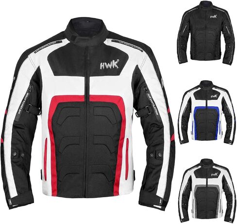 HWK Spyder Motorcycle Jacket for Men with Weather Resistant Cordura Textile Fabric for Enduro Motocross Motorbike Riding and Impact Protection Armor, Dual Sport Motorcycle Riding Jacket (Black, S) in Saudi Arabia