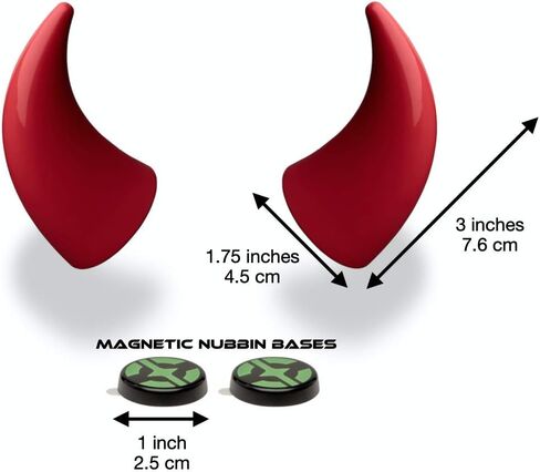 Helmet Flair® MagNeatOhz™ Large Devil Horns for Helmet | Made in USA | Helmet Accessory for Motorcycle Helmet, Bike Helmet, Ski Helmet | Magnetic & Interchangeable | Pair (Helmet Not Included) in Kuwait
