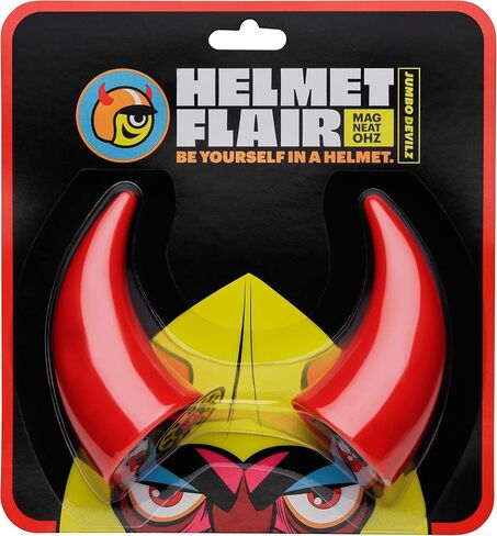 Helmet Flair® MagNeatOhz™ Large Devil Horns for Helmet | Made in USA | Helmet Accessory for Motorcycle Helmet, Bike Helmet, Ski Helmet | Magnetic & Interchangeable | Pair (Helmet Not Included) in Kuwait
