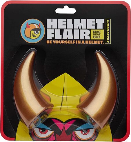 Helmet Flair® MagNeatOhz™ Large Devil Horns for Helmet | Made in USA | Helmet Accessory for Motorcycle Helmet, Bike Helmet, Ski Helmet | Magnetic & Interchangeable | Pair (Helmet Not Included) in Kuwait