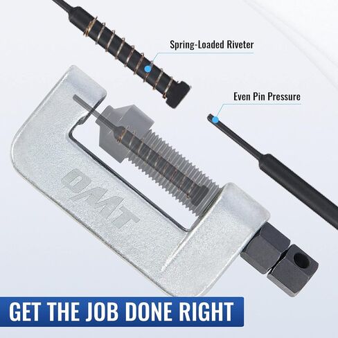 OMT Chain Breaker, 19pc Motorcycle Chain Tool with C Frame 3 Anvils 5 Break Tips, Dirt Bike ATV Motorcycle Chain Breaker Tool Kit Chain Rivet Chain Link Removal Tool for Cam & 25 to 630 Chains, Black in Kuwait