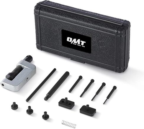 OMT Chain Breaker, 19pc Motorcycle Chain Tool with C Frame 3 Anvils 5 Break Tips, Dirt Bike ATV Motorcycle Chain Breaker Tool Kit Chain Rivet Chain Link Removal Tool for Cam & 25 to 630 Chains, Black in Kuwait