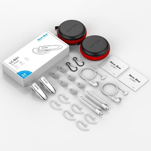 [2 Pack] Bluetooth Earpiece Wireless Handsfree Headset V5.0 24 Hrs Driving | with Microphone 60 Days Standby Bluetooth Headset for iPhone Android Driver Cell Phone Calls in Kuwait