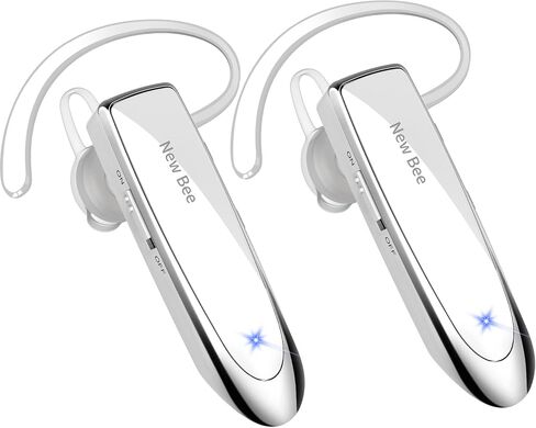 [2 Pack] Bluetooth Earpiece Wireless Handsfree Headset V5.0 24 Hrs Driving | with Microphone 60 Days Standby Bluetooth Headset for iPhone Android Driver Cell Phone Calls in Kuwait