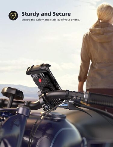 Lamicall Bike Phone Holder Motorcycle Mount - One-Hand Operation, Lockable | 360° Rotation Handlebar Clamp for 4.7-6.8" iPhone 17 Pro Max Air, Rubber Protect, Road Mountain Bike E-Bike Scooter Holder in Kuwait