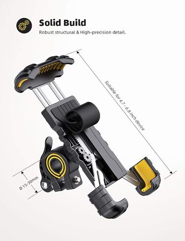 Lamicall Bike Phone Holder Motorcycle Mount - One-Hand Operation, Lockable | 360° Rotation Handlebar Clamp for 4.7-6.8" iPhone 17 Pro Max Air, Rubber Protect, Road Mountain Bike E-Bike Scooter Holder in Kuwait