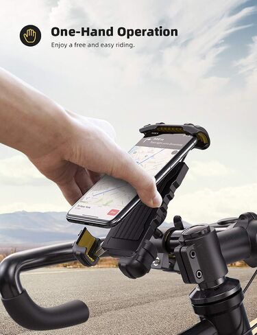 Lamicall Bike Phone Holder Motorcycle Mount - One-Hand Operation, Lockable | 360° Rotation Handlebar Clamp for 4.7-6.8" iPhone 17 Pro Max Air, Rubber Protect, Road Mountain Bike E-Bike Scooter Holder in Kuwait