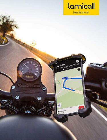 Lamicall Bike Phone Holder Motorcycle Mount - One-Hand Operation, Lockable | 360° Rotation Handlebar Clamp for 4.7-6.8" iPhone 17 Pro Max Air, Rubber Protect, Road Mountain Bike E-Bike Scooter Holder in Kuwait