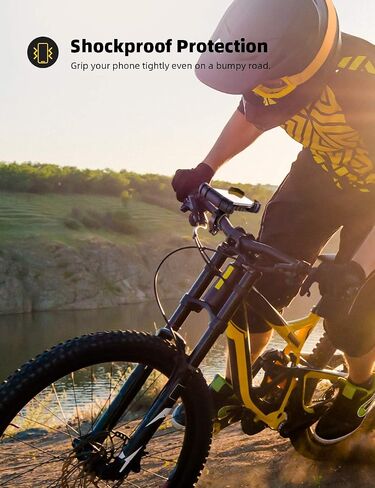 Lamicall Bike Phone Holder Motorcycle Mount - One-Hand Operation, Lockable | 360° Rotation Handlebar Clamp for 4.7-6.8" iPhone 17 Pro Max Air, Rubber Protect, Road Mountain Bike E-Bike Scooter Holder in Kuwait