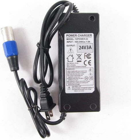 شاحن Abakoo 24V 3A، محول البطارية، Mongoose، Jazzy، GT، eZip، Go-Go Elite Traveller، Shoprider، Jazzy Select 6 Ultra in Saudi Arabia