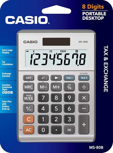 Casio MS-80B Standard Function Desktop Calculator,Black 147D×103W×28.8H mm in Saudi Arabia