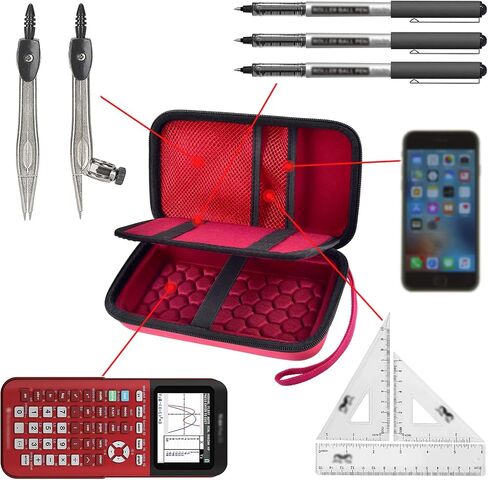 Graphing Calculators Case for Texas Instruments TI-84 Plus/TI-83 Plus CE Color Calculator, Storage Holder for TI-89/for Casio fx-9750GIII for TI-30XS for Cables, Pens, Pencil -Blue(Box Only) in Saudi Arabia