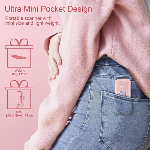 Eyoyo Mini 1D ماسح الباركود بلوتوث | 3 في 1 بلوتوث وUSB سلكي و2.4 جيجا لاسلكي، قارئ رمز شريطي محمول، يعمل مع Windows، Android، iOS، الأجهزة اللوحية أو أجهزة الكمبيوتر in Kuwait