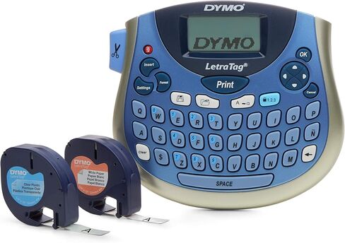 DYMO LetraTag LT-100T Plus Compact, Portable Label Maker with QWERTY Keyboard (1733013),Silver/Blue in Saudi Arabia