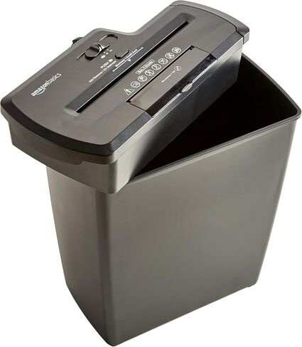 Amazon Basics 8-Sheet Strip Cut Paper, CD, and Credit Card Shredder, 3.4 gallons, Black in Saudi Arabia