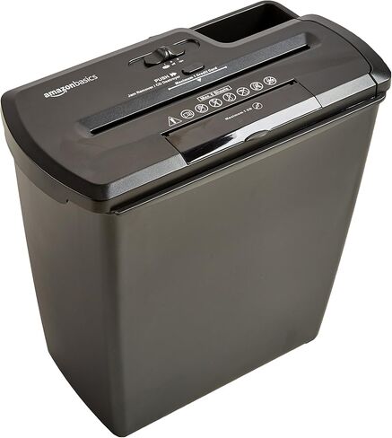 Amazon Basics 8-Sheet Strip Cut Paper, CD, and Credit Card Shredder, 3.4 gallons, Black in Saudi Arabia
