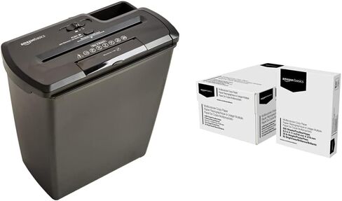Amazon Basics 8-Sheet Strip Cut Paper, CD, and Credit Card Shredder, 3.4 gallons, Black in Saudi Arabia