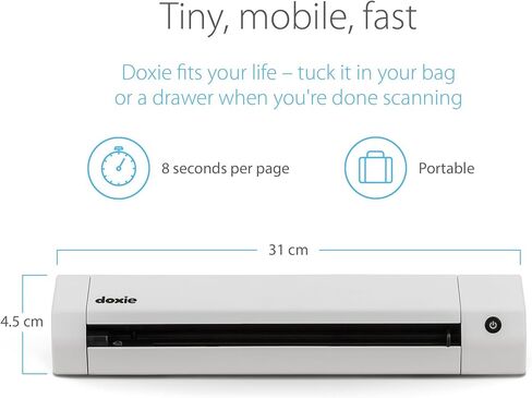 Doxie Go SE - The Intuitive Portable Document Scanner with Rechargeable Battery and Easy Software for Home, Office, or Work from Home in Saudi Arabia