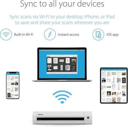 Doxie Go SE - The Intuitive Portable Document Scanner with Rechargeable Battery and Easy Software for Home, Office, or Work from Home in Saudi Arabia