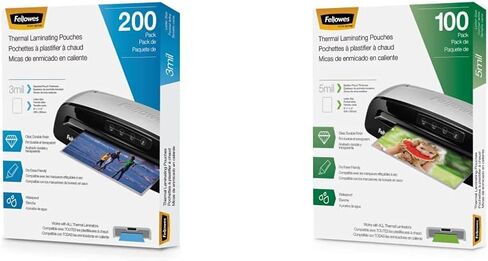 Fellowes Thermal Laminating Pouches, 3mil Letter Size Sheets, 9 x 11.5, 200 Pack, Clear (5743401) in Kuwait