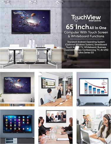 سبورة بيضاء ذكية مقاس 65 بوصة للفصل الدراسي - TouchView التفاعلية - الأعمال - السبورة البيضاء الإلكترونية - السبورة الذكية - السبورة البيضاء الرقمية - اللوحة التفاعلية in Kuwait