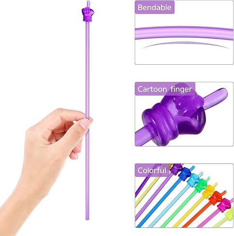 10PCS Children Finger Reading Stick Point Reading Pen Kindergarten Student Teacher Teaching Reading Picture Book Finger Shape Mini Pointer Stick (10 Colors) in Saudi Arabia