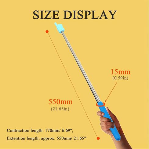 Fingers Telescopic Teachers Pointer,Teaching Pointer Stick for Classroom,Metal Hand Retractable Pointer Extended Length 21.65Inch,Handheld Presenter Whiteboard Pointer (Black) in Kuwait