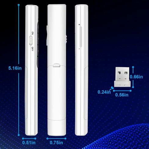 أجهزة التحكم عن بعد للعرض التقديمي، نوع C/USB A 2 في 1، مؤشر PowerPoint عن بعد، USB/Type-C لمتقدم شرائح الكمبيوتر، التحكم في مستوى الصوت/الارتباط التشعبي/تبديل النوافذ (البطارية متضمنة) in Saudi Arabia