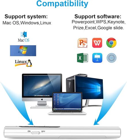 أجهزة التحكم عن بعد للعرض التقديمي، نوع C/USB A 2 في 1، مؤشر PowerPoint عن بعد، USB/Type-C لمتقدم شرائح الكمبيوتر، التحكم في مستوى الصوت/الارتباط التشعبي/تبديل النوافذ (البطارية متضمنة) in Saudi Arabia