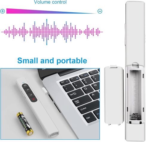 أجهزة التحكم عن بعد للعرض التقديمي، نوع C/USB A 2 في 1، مؤشر PowerPoint عن بعد، USB/Type-C لمتقدم شرائح الكمبيوتر، التحكم في مستوى الصوت/الارتباط التشعبي/تبديل النوافذ (البطارية متضمنة) in Saudi Arabia