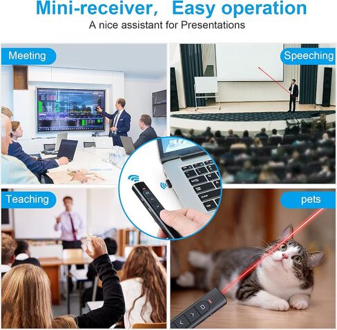 Wireless Presenter Remote, Presentation Clicker with Hyperlink & Volume Remote Control PowerPoint Office Presentation Clicker for Keynote/PPT/Mac/PC/Laptop(Battery Included) in Kuwait