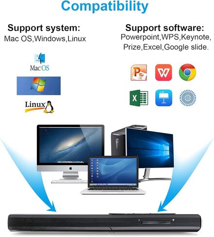 Wireless Presenter Remote, Presentation Clicker with Hyperlink & Volume Remote Control PowerPoint Office Presentation Clicker for Keynote/PPT/Mac/PC/Laptop(Battery Included) in Kuwait