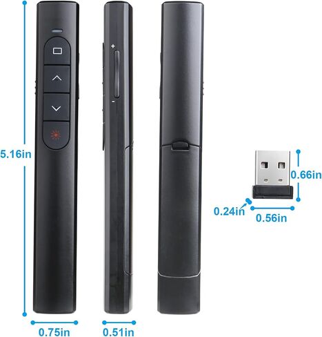 Wireless Presenter Remote, Presentation Clicker with Hyperlink & Volume Remote Control PowerPoint Office Presentation Clicker for Keynote/PPT/Mac/PC/Laptop(Battery Included) in Kuwait