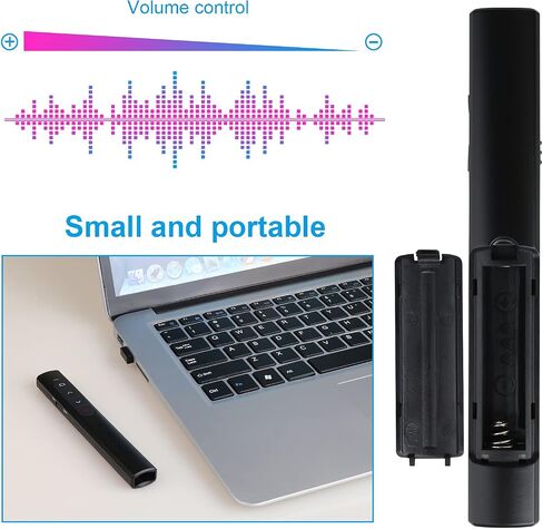 Wireless Presenter Remote, Presentation Clicker with Hyperlink & Volume Remote Control PowerPoint Office Presentation Clicker for Keynote/PPT/Mac/PC/Laptop(Battery Included) in Kuwait