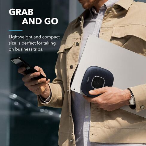 Anker PowerConf Speakerphone, Zoom Certified Conference Speaker with 6 Mics, 360° Enhanced Voice Pickup, 24H Call Time, Bluetooth 5.3, USB C, Compatible with Leading Platforms for Personal Workspaces in Saudi Arabia
