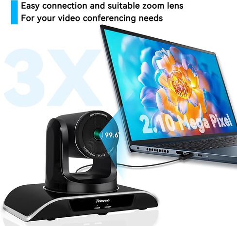كاميرا Tenveo 3X PTZ كاميرا غرفة الاجتماعات 3X زووم بصري + مكبر صوت USB لتكبير Skype (VHD3U-M3) in Kuwait