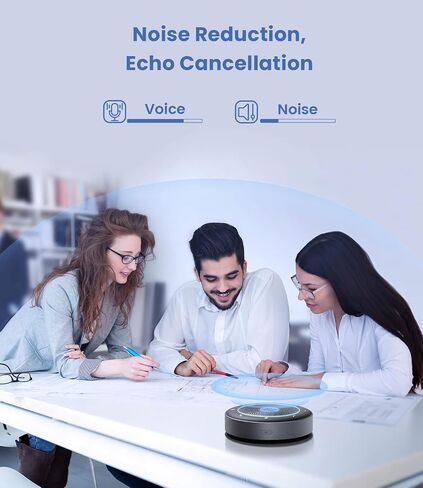 مكبر صوت مؤتمرات بلوتوث BM21 من Enther&MAXHUB، مكبر صوت للمؤتمرات عبر الهاتف مع شحن لاسلكي، مكبر صوت USB مع 6 ميكروفونات للمكتب المنزلي، التقاط صوتي محسن بزاوية 360 درجة وتقليل الضوضاء in Saudi Arabia