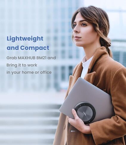 مكبر صوت مؤتمرات بلوتوث BM21 من Enther&MAXHUB، مكبر صوت للمؤتمرات عبر الهاتف مع شحن لاسلكي، مكبر صوت USB مع 6 ميكروفونات للمكتب المنزلي، التقاط صوتي محسن بزاوية 360 درجة وتقليل الضوضاء in Saudi Arabia