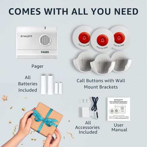 Caregiver Pager Wireless Call Buttons for Elderly Monitoring SOS Alert System Portable Alarm for Nurse Call Seniors Patients Emergency Home in Saudi Arabia