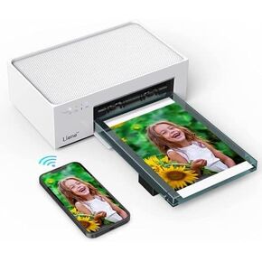 Liene 4x6'' Photo Printer, Phone Printer 100 Sheets & 3 Cartridges, Full-Color Photo, Portable Instant Photo Printer for iPhone Android, Thermal Dye Sublimation, Wi-Fi Picture Printer 100 Papers