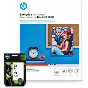 HP 63 حبر أسود/ثلاثي الألوان (عبوتان) | يعمل مع سلسلة HP DeskJet 1112, 2130, 3630; HP ENVY 4510, 4520 Series; HP OfficeJet 3830, 4650, 5200 Series | مؤهل للحبر الفوري | L0R46AN