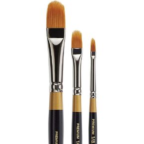 KINGART Premium 3 pc. Original Gold 9520 Series Filbert RAKE Artist Brush Set, Synthetic Golden Taklon Hair for Acrylic, Watercolor and Gouache Painting, Short Handle, 3 Sizes: 1/8", 1/4", 1/2" in Saudi Arabia