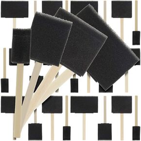 U.S. Art Supply Variety Pack Foam Sponge Wood Handle Paint Brush Set (Value Pack of 20 Brushes) - Lightweight, Durable and Great for Acrylics, Stains, Varnishes, Crafts, Art in Saudi Arabia