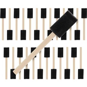 US Art Supply 1 inch Foam Sponge Wood Handle Paint Brush Set, 50-Pack in Saudi Arabia