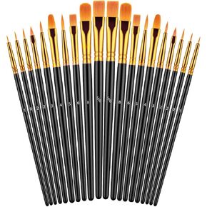 Paint Brushes Set, 2Pack 20 Pcs Paint Brushes for Acrylic Painting, Oil Watercolor Acrylic Paint Brush, Artist Paintbrushes for Body Face Rock Canvas, Kids Adult Drawing Arts Crafts Supplies, Purple