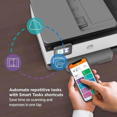 طابعة HP OfficeJet Pro 8034e لاسلكية الكل في واحد ملونة مع حبر فوري لمدة عام كامل، أبيض in Saudi Arabia