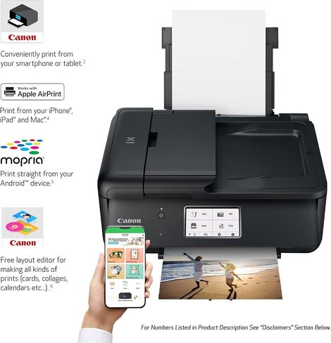 Canon PIXMA TR8620a - All-in-One Printer Home Office|Copier|Scanner|Fax|Auto Document Feeder | Photo, Document | Airprint (R), Android, Black, Works with Alexa in Saudi Arabia