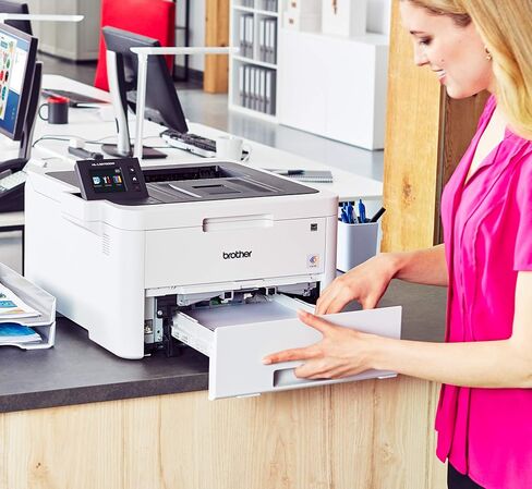 طابعة ألوان رقمية لاسلكية مدمجة من Brother HL-L3270CDW مزودة بتقنية NFC والأجهزة المحمولة والطباعة المزدوجة - مثالية للاستخدام المنزلي والمكاتب الصغيرة، وجاهزة لتجديد Amazon Dash in Kuwait