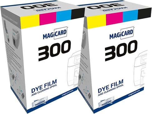 2 × شريط ألوان Magicard 300 للطابعة MC300YMCKO - YMCKO - 300 نسخة مطبوعة مع بطاقة عرض برنامج Bodno in Kuwait